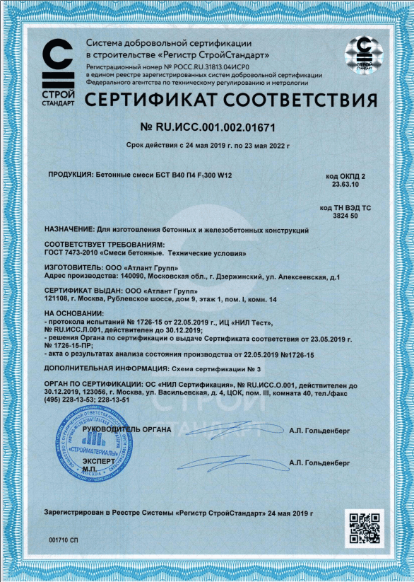 Сертификат В40 П4 F300 W12
